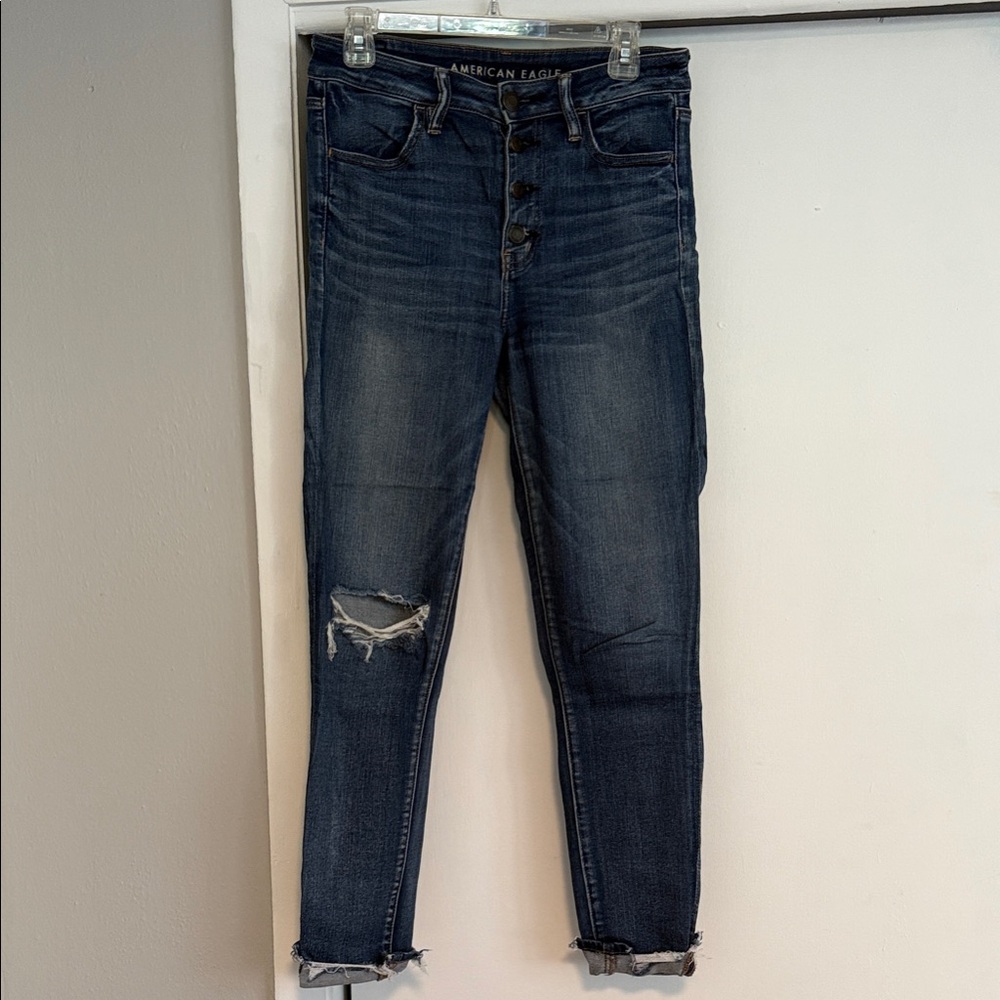 American Eagle Women's Dark Wash Cropped Jeans